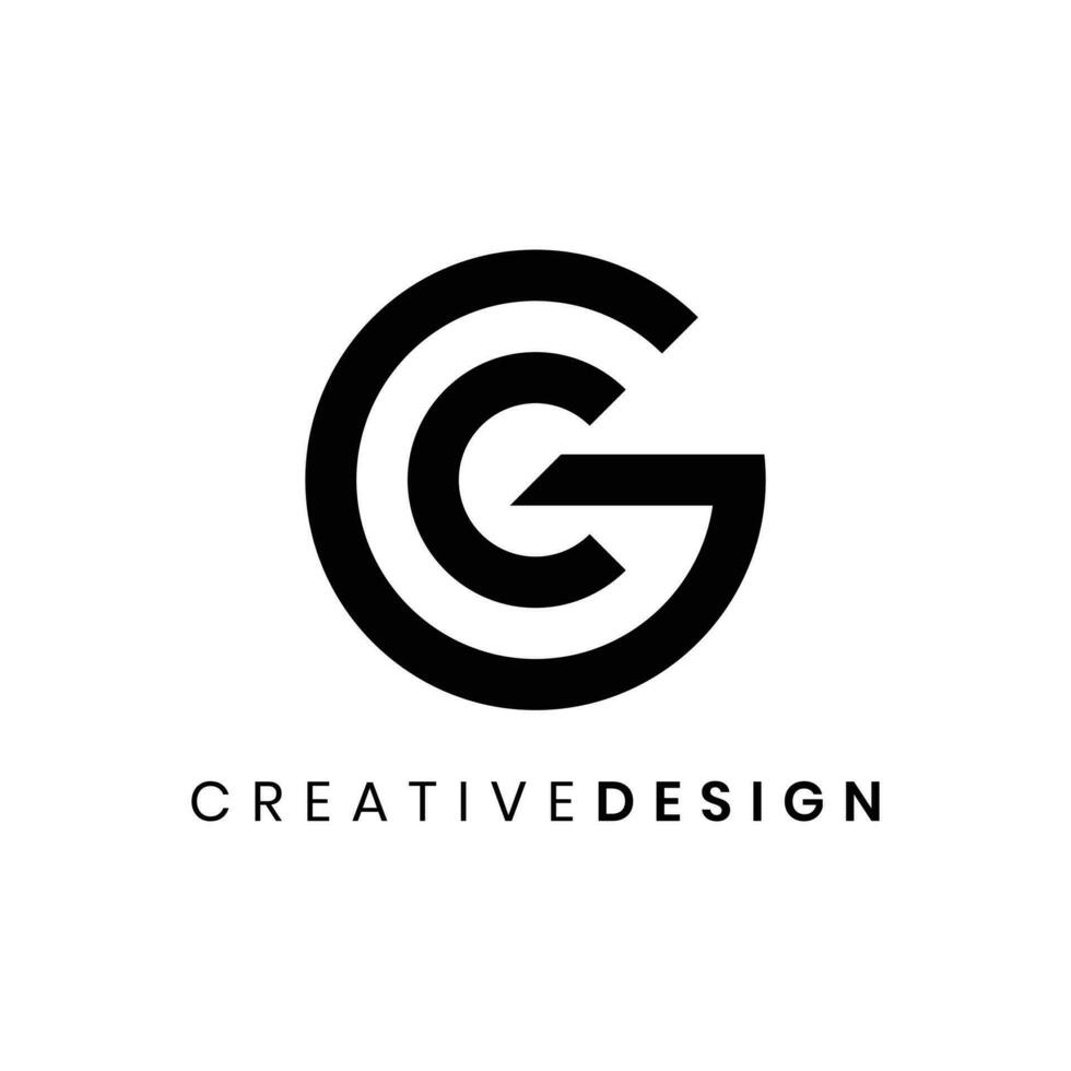 Modern luxury abstract letter GC or CG logo design vector for business company