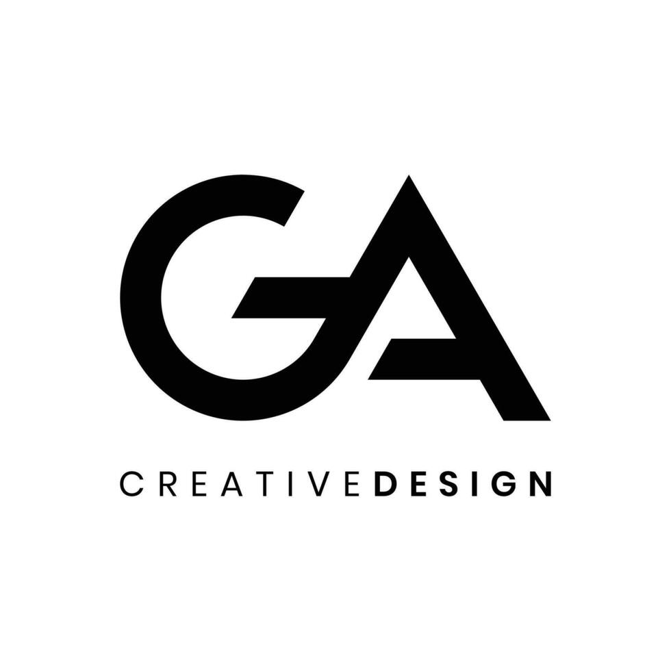Modern geometric letter GA logo design vector for business company