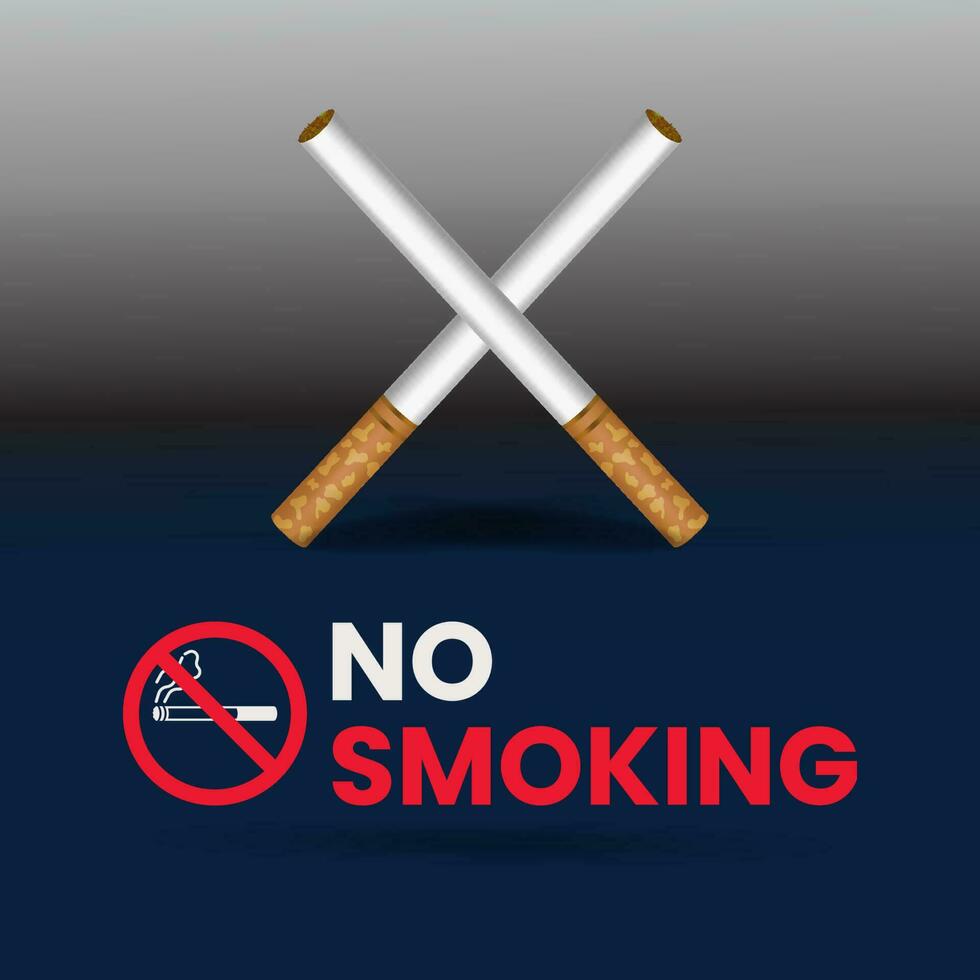 Cigarettes with no smoking warning sign vector illustration