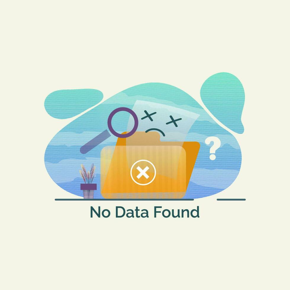 No data found, empty file folder concept design vector illustration