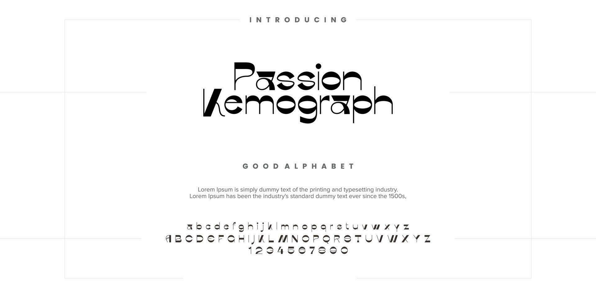 Abstract Fashion font alphabet. Typography typeface uppercase lowercase and number. vector illustrations.