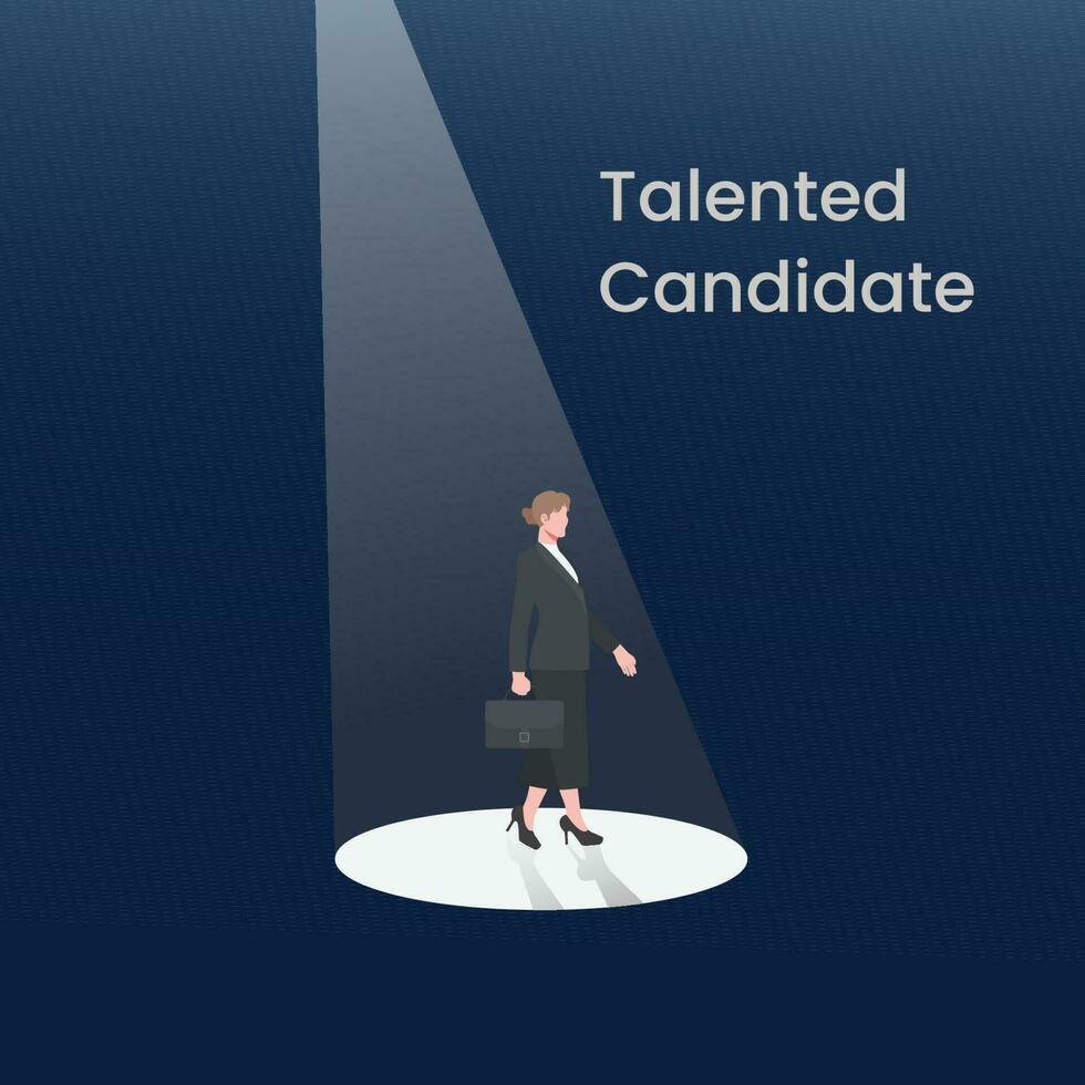 Talented candidate female employees. Business hiring and recruitment concept vector illustration