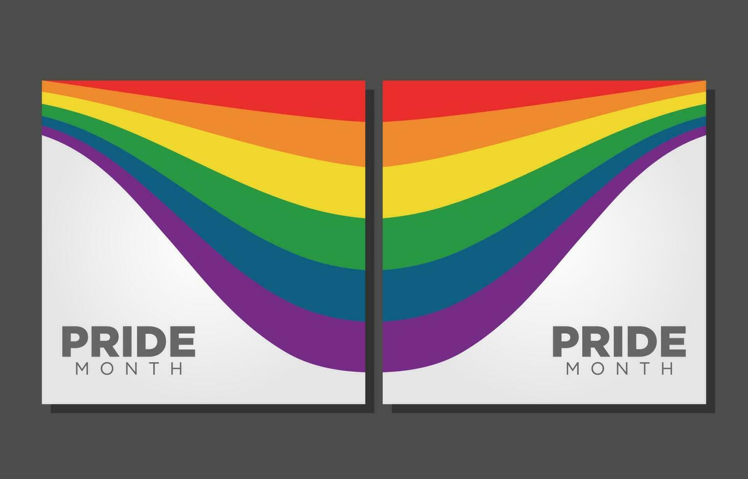 pride month social media post collection background vector