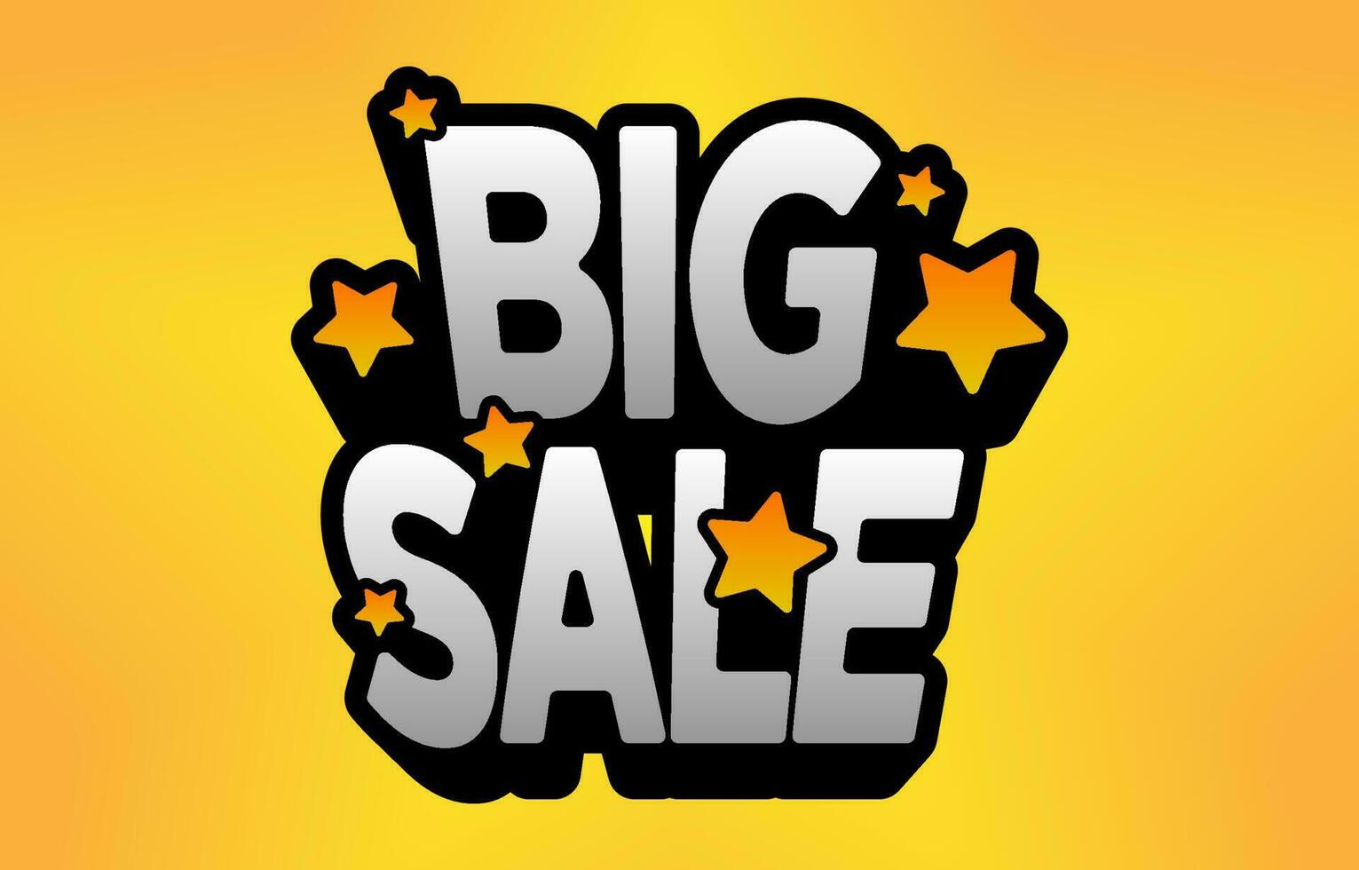 big sale with stars headlines typography vector