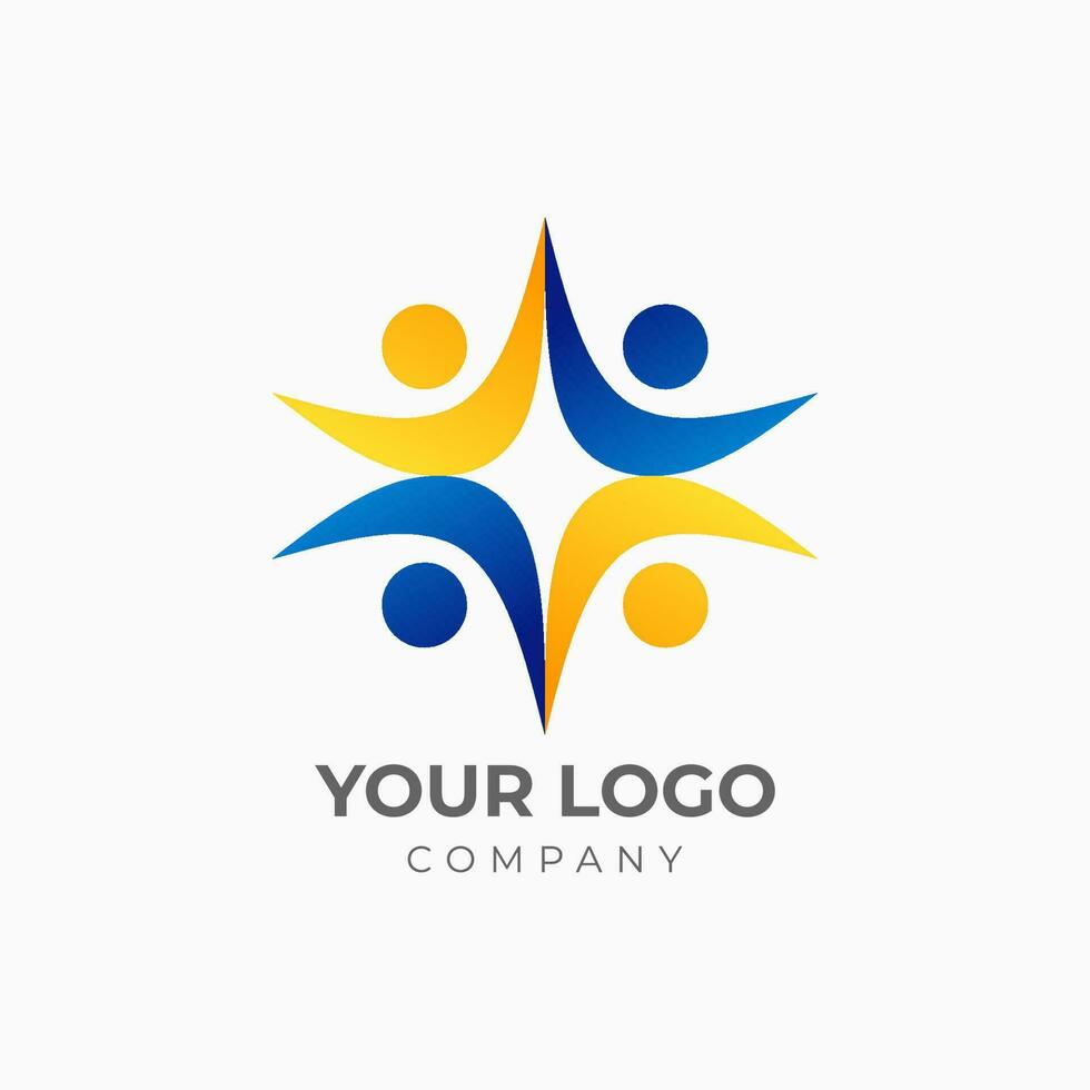 generic people for company and charity vector logo design