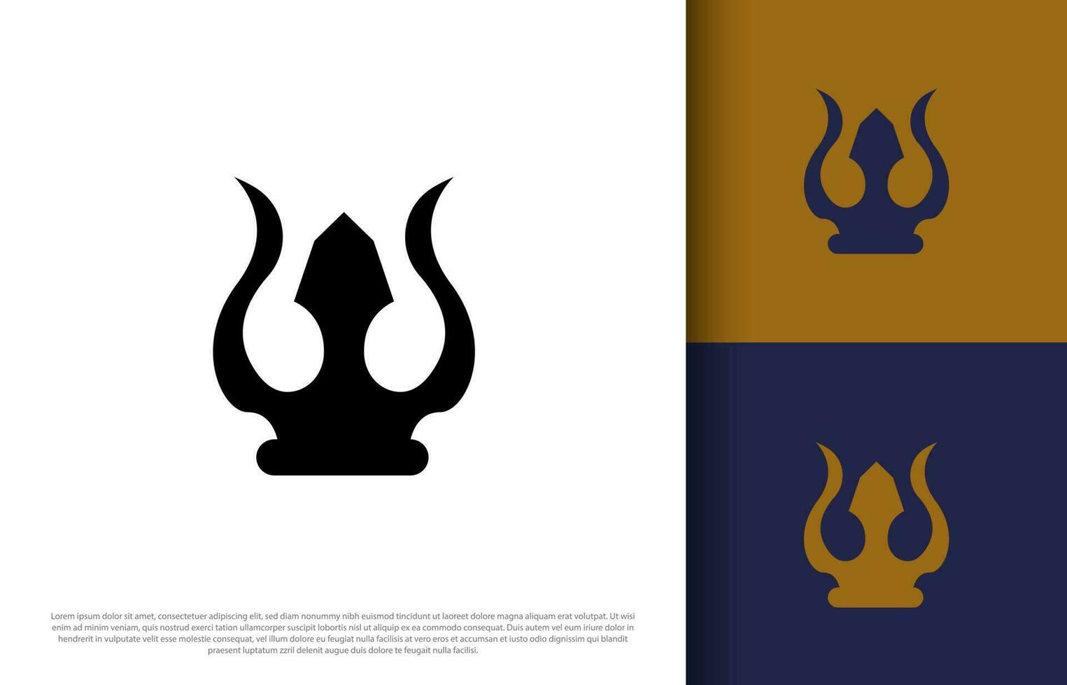 Simple Trident Poseidon Company Logo Design vector
