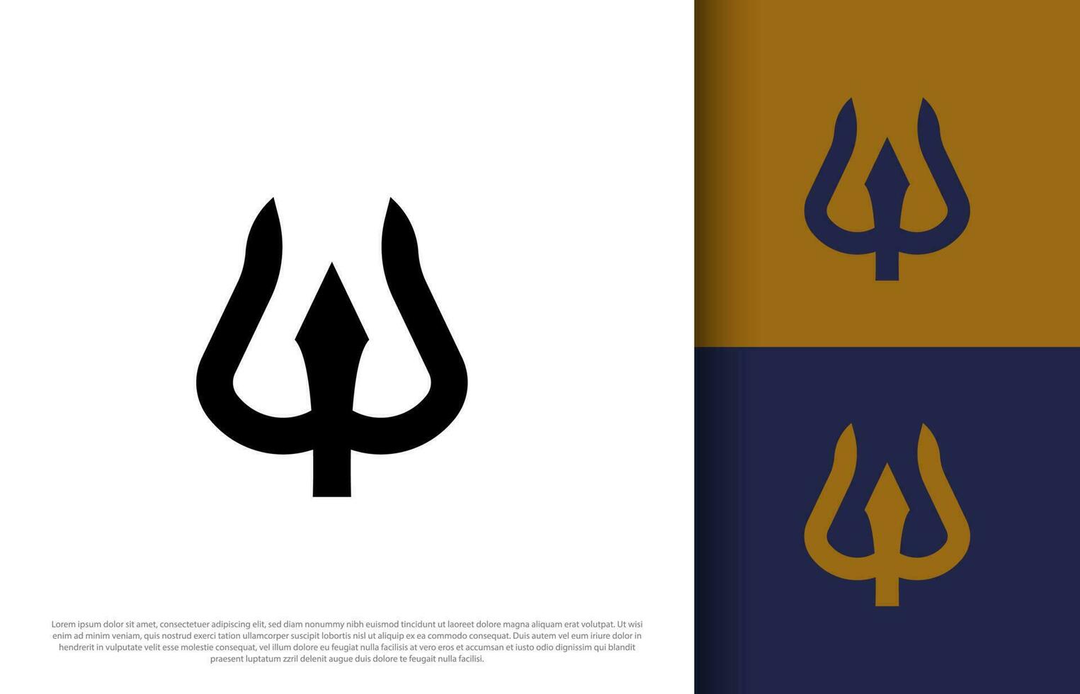 Simple Trident Poseidon Company Logo Design vector