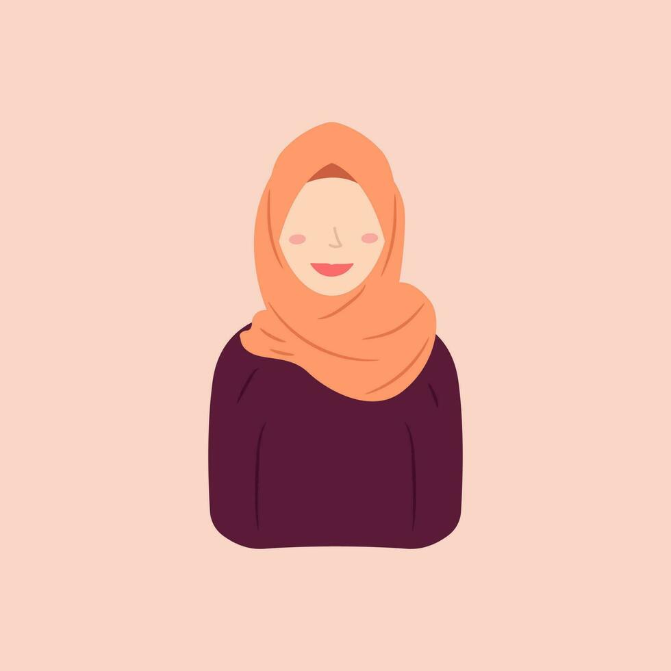 Female character designs wearing hijab in trendy, popular and modern styles. Various avatars of Muslim female characters are suitable for the needs of Islamic graphic elements. Vector design