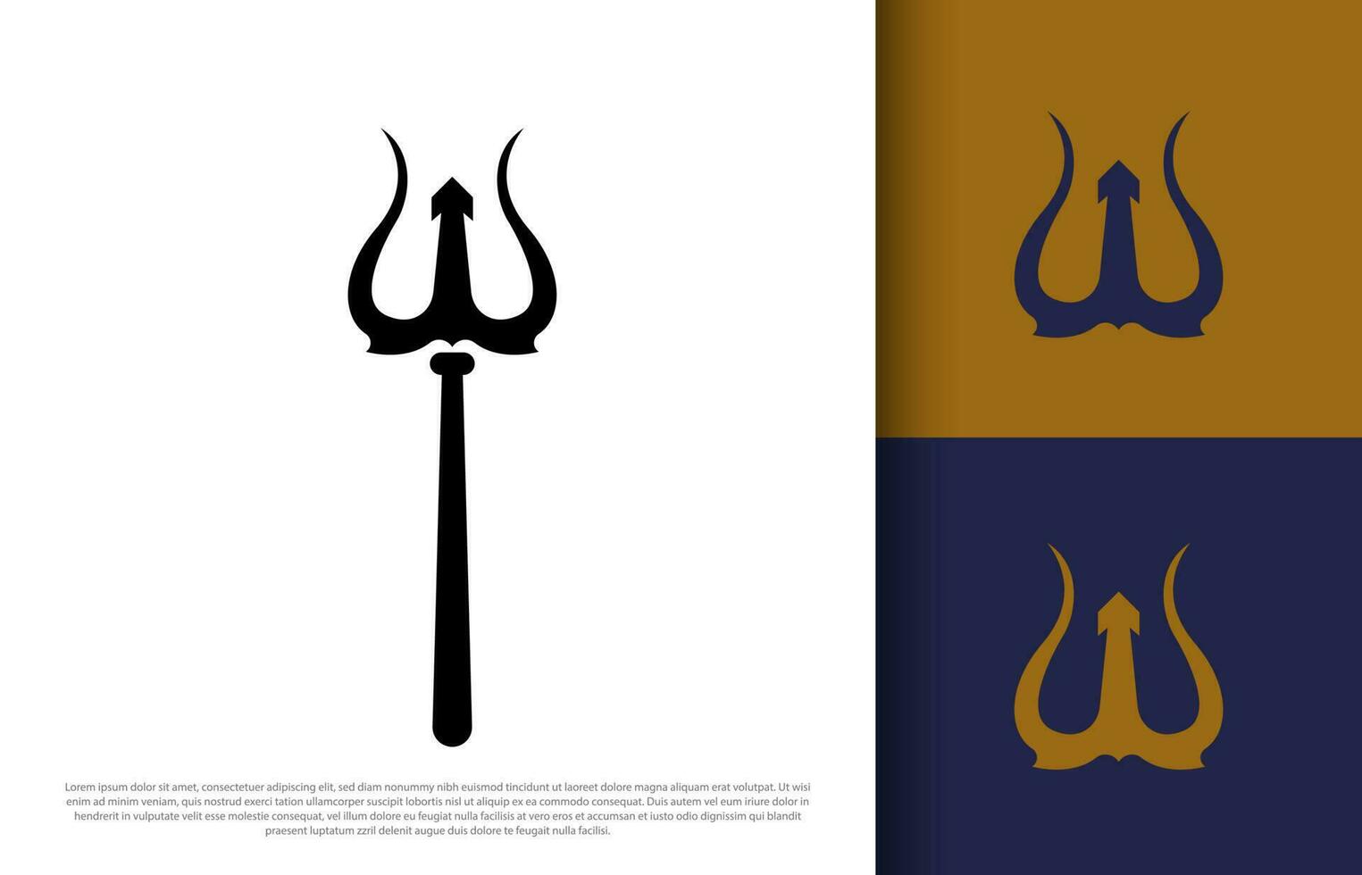 sencillo tridente Poseidón empresa logo diseño vector