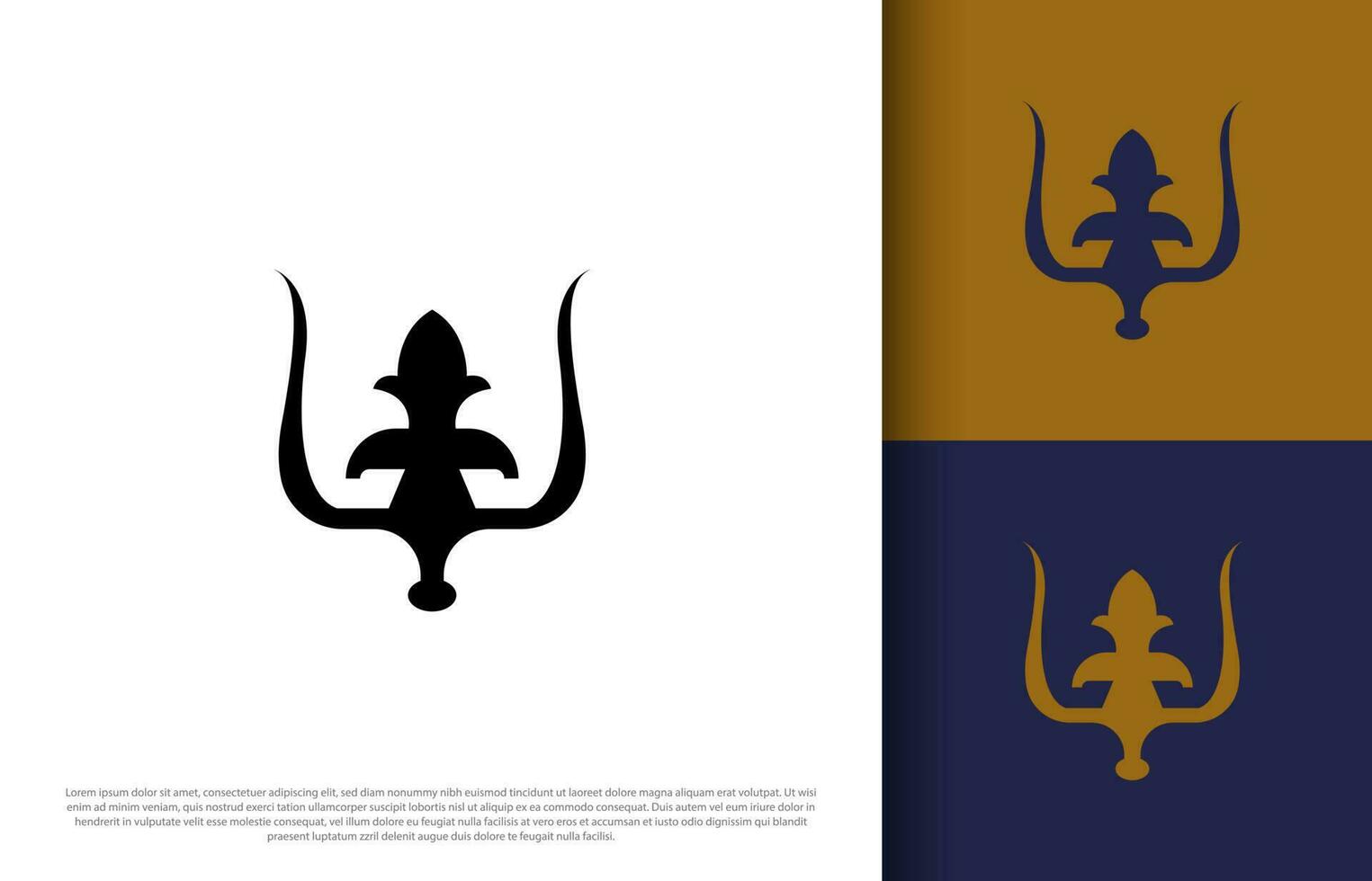 Simple Trident Poseidon Company Logo Design vector