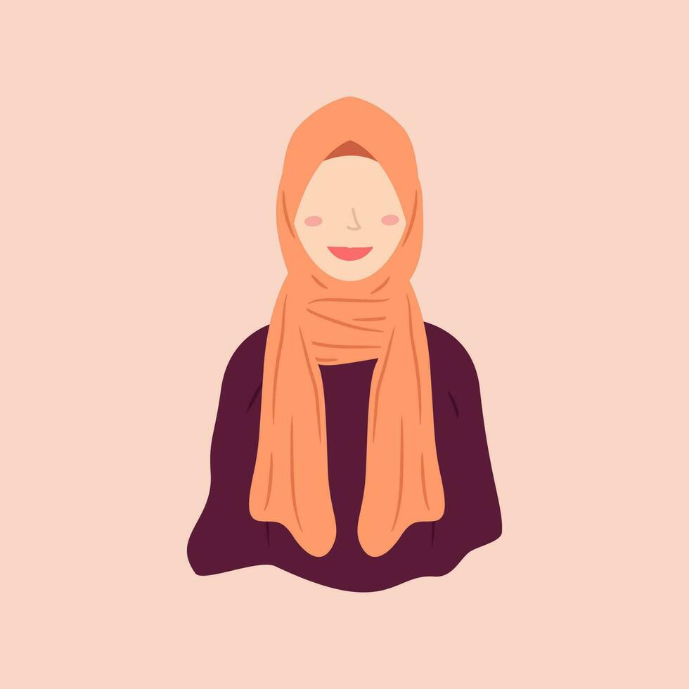 hembra personaje diseños vistiendo hijab en de moda, popular y moderno estilos. varios avatares de musulmán hembra caracteres son adecuado para el necesidades de islámico gráfico elementos. vector diseño