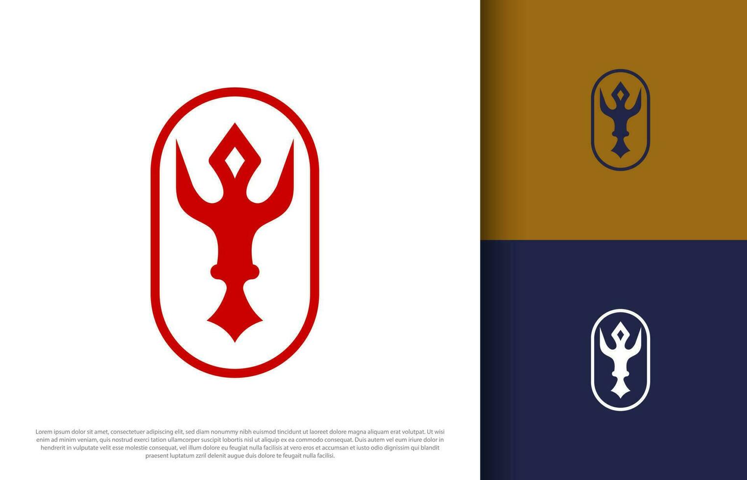 Simple Trident Poseidon Company Logo Design vector