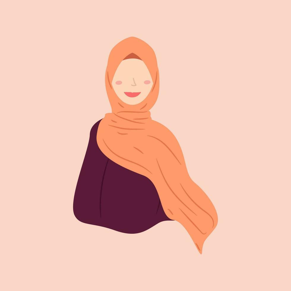 Female character designs wearing hijab in trendy, popular and modern styles. Various avatars of Muslim female characters are suitable for the needs of Islamic graphic elements. Vector design