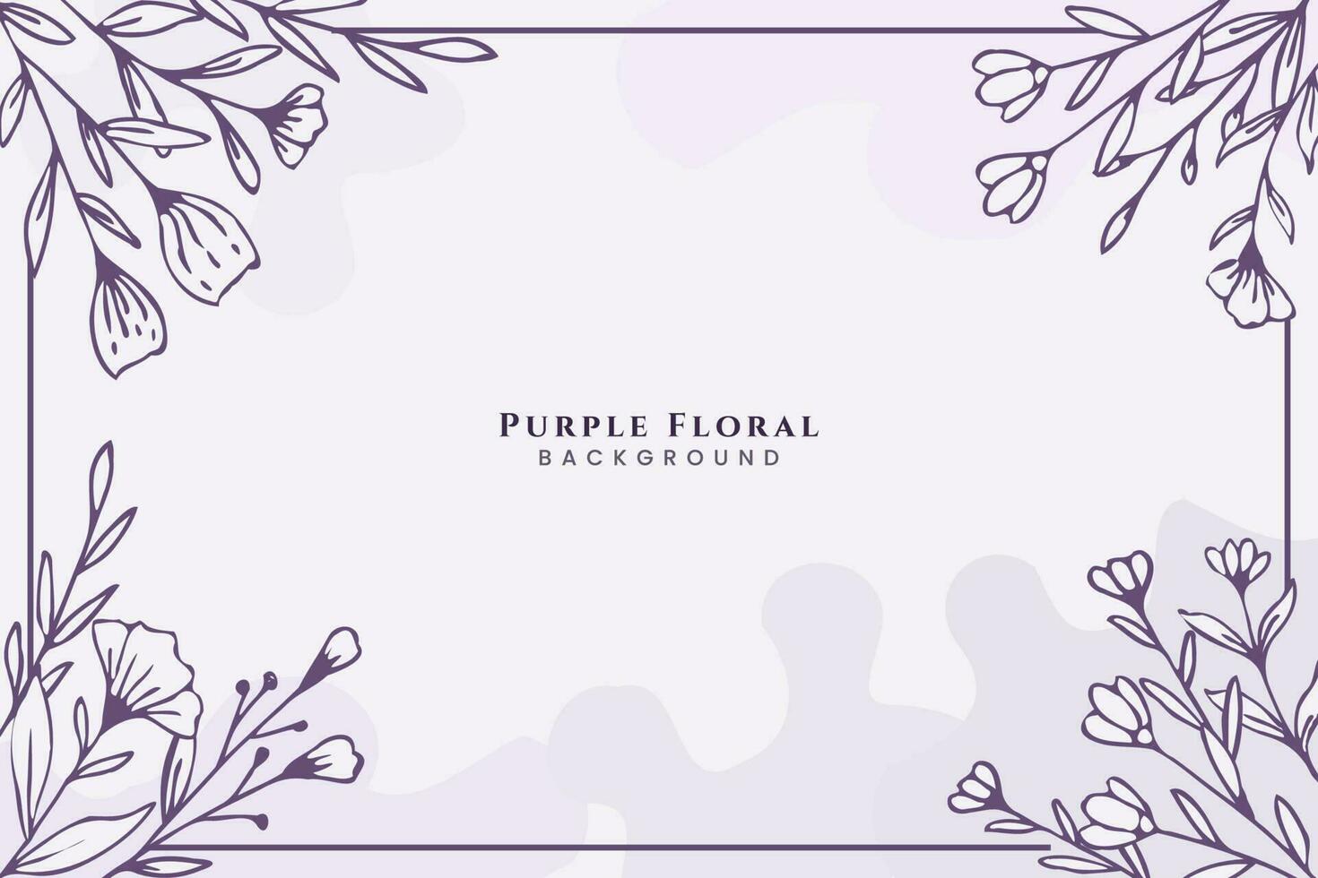 hermosa púrpura floral antecedentes con mano dibujado hojas y flor frontera en pastel plano color para Boda invitación o compromiso o saludo tarjeta vector
