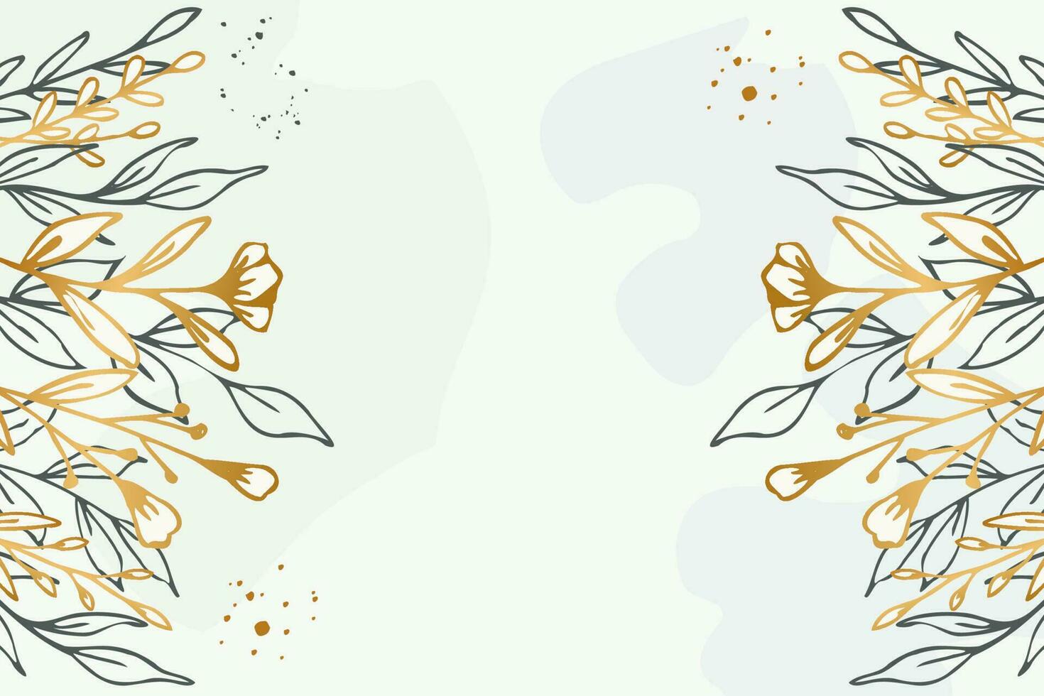 Beautiful abstract floral background with hand drawn leaves and flower vector