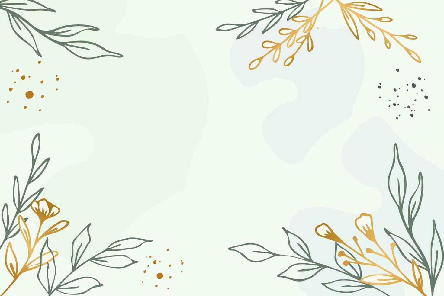 Beautiful abstract floral background with hand drawn leaves and flower vector