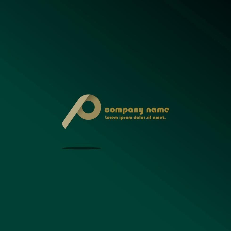 logo icon design letter P monogram shape circle marine green and pastel blue luxury for companies, stores, and products, elegant simple attractive vector