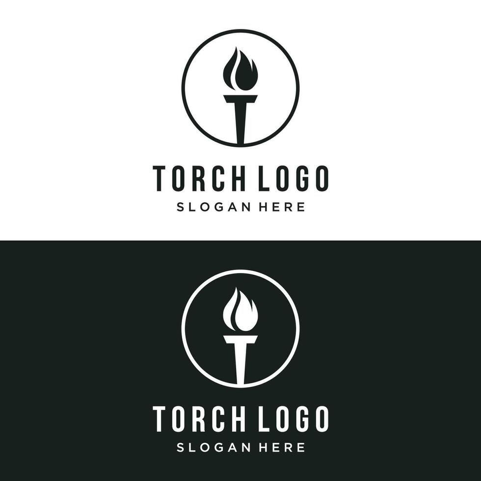 Creative torch flame Logo template.Logo for business, freedom and competition. vector
