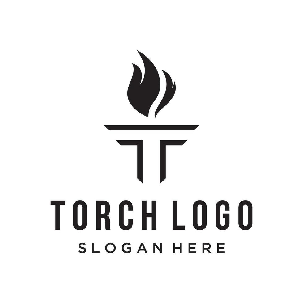 Creative torch flame Logo template.Logo for business, freedom and competition. vector