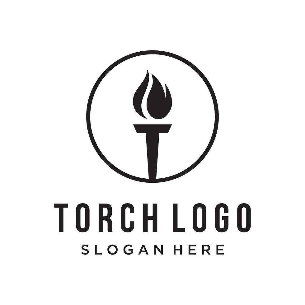 Creative torch flame Logo template.Logo for business, freedom and competition. vector