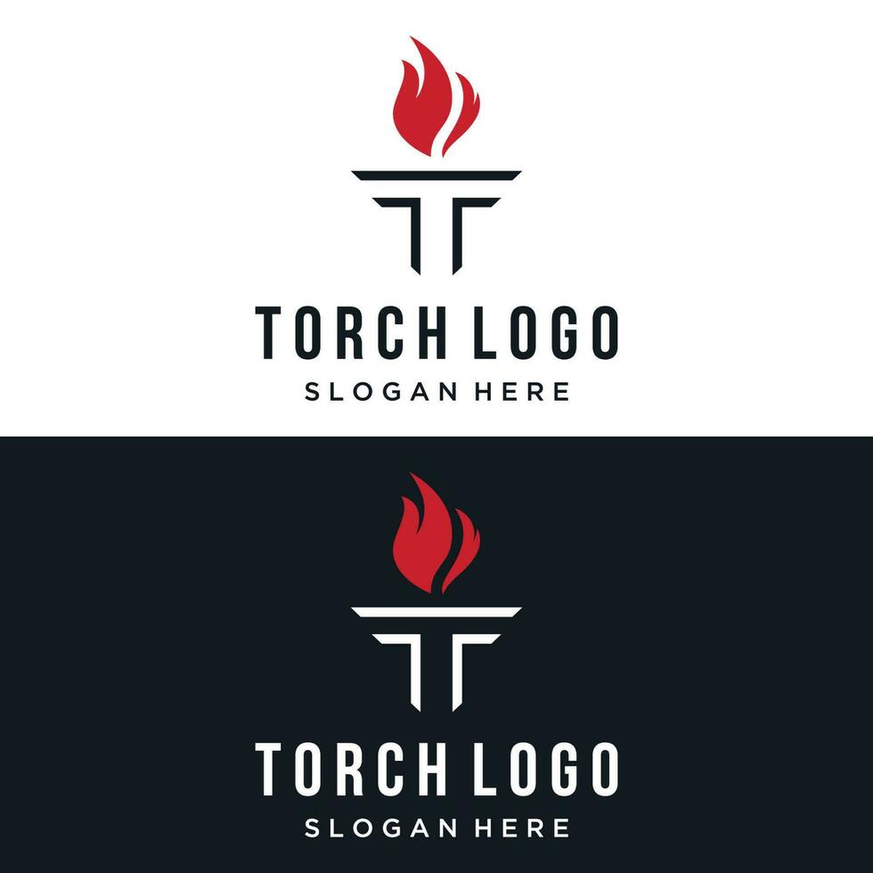 Creative torch flame Logo template.Logo for business, freedom and competition. vector