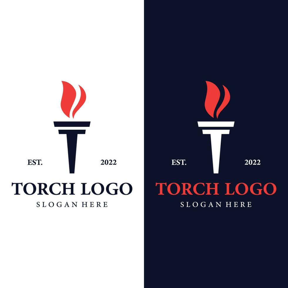 Creative torch flame Logo template.Logo for business, freedom and competition. vector