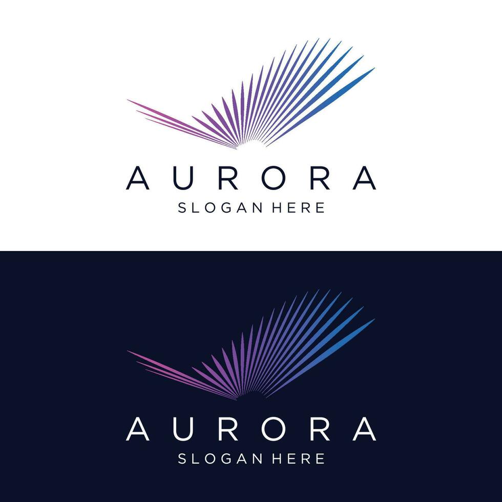 el del Norte luces ola logo diseño estaba inspirado por el Aurora boreal. vector