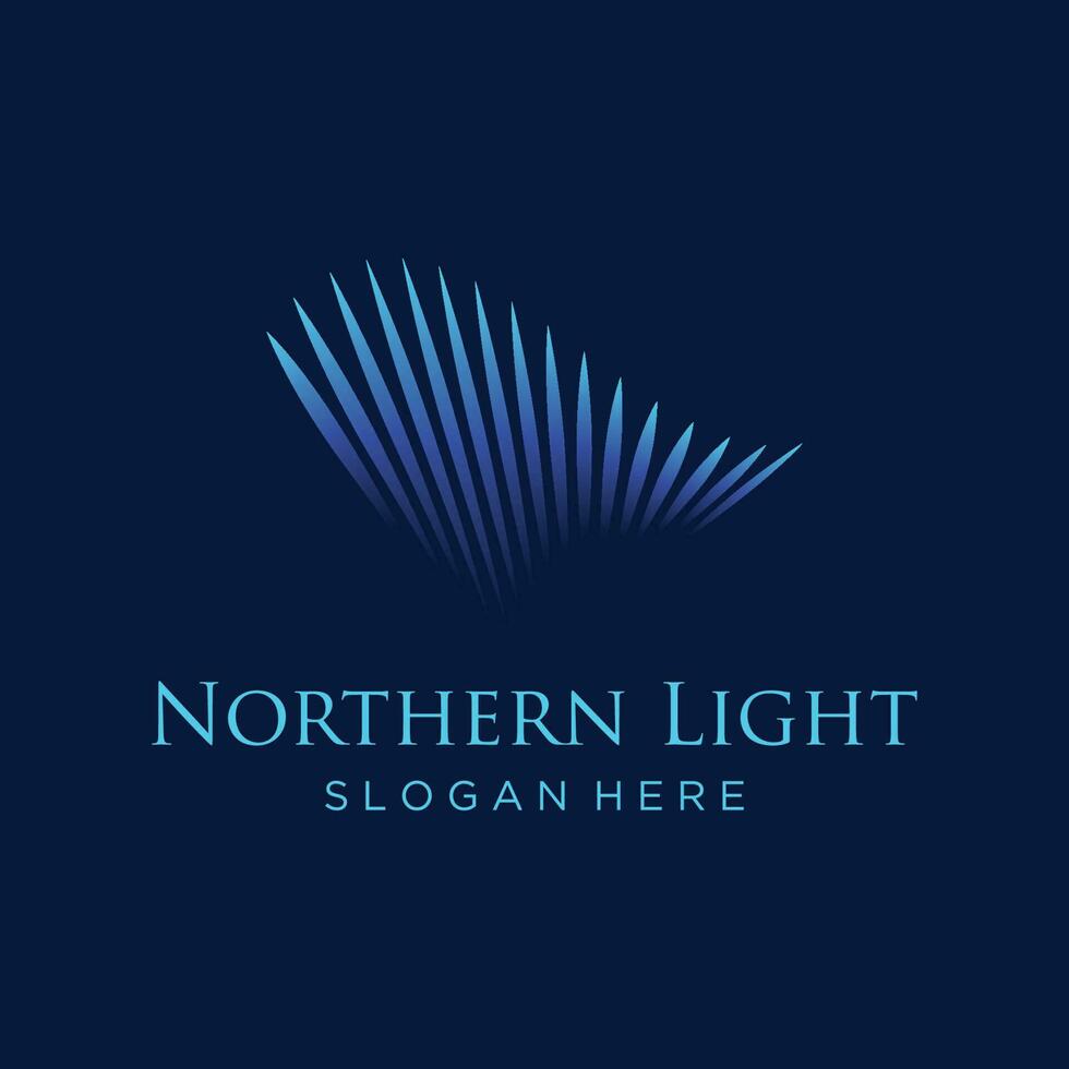 el del Norte luces ola logo diseño estaba inspirado por el Aurora boreal. vector