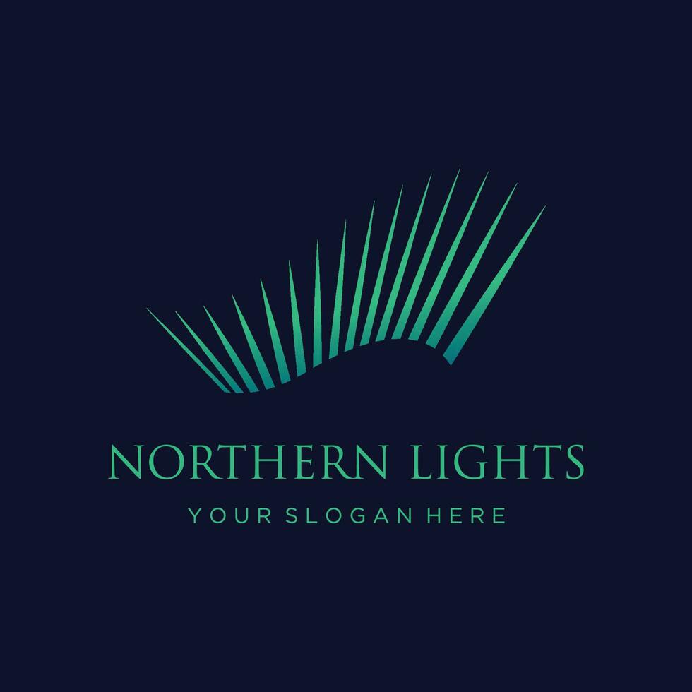 el del Norte luces ola logo diseño estaba inspirado por el Aurora boreal. vector