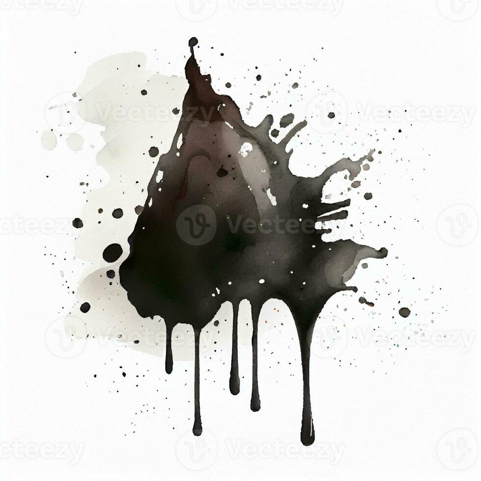 black stains background, watercolor, ai generation photo