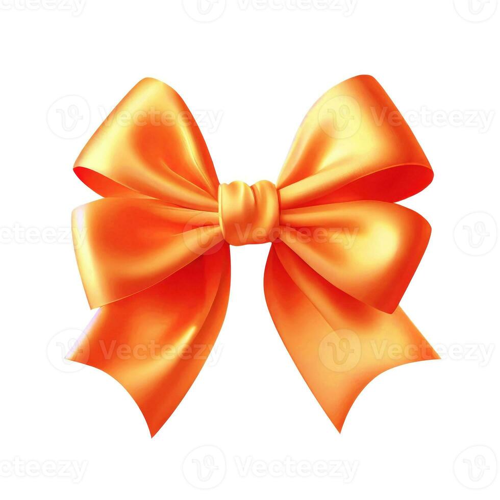 orange ribbon and bow isolated on white background, Stock image