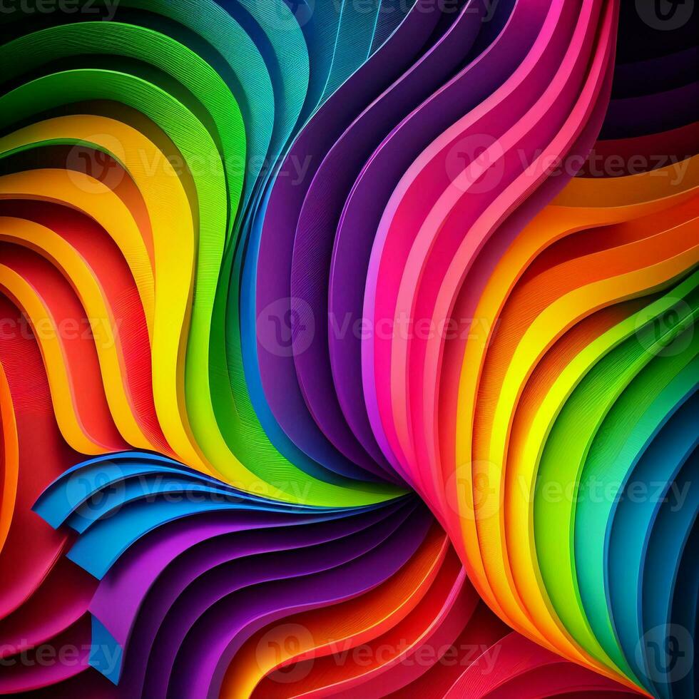 abstract colorful wavy background, ai generation photo