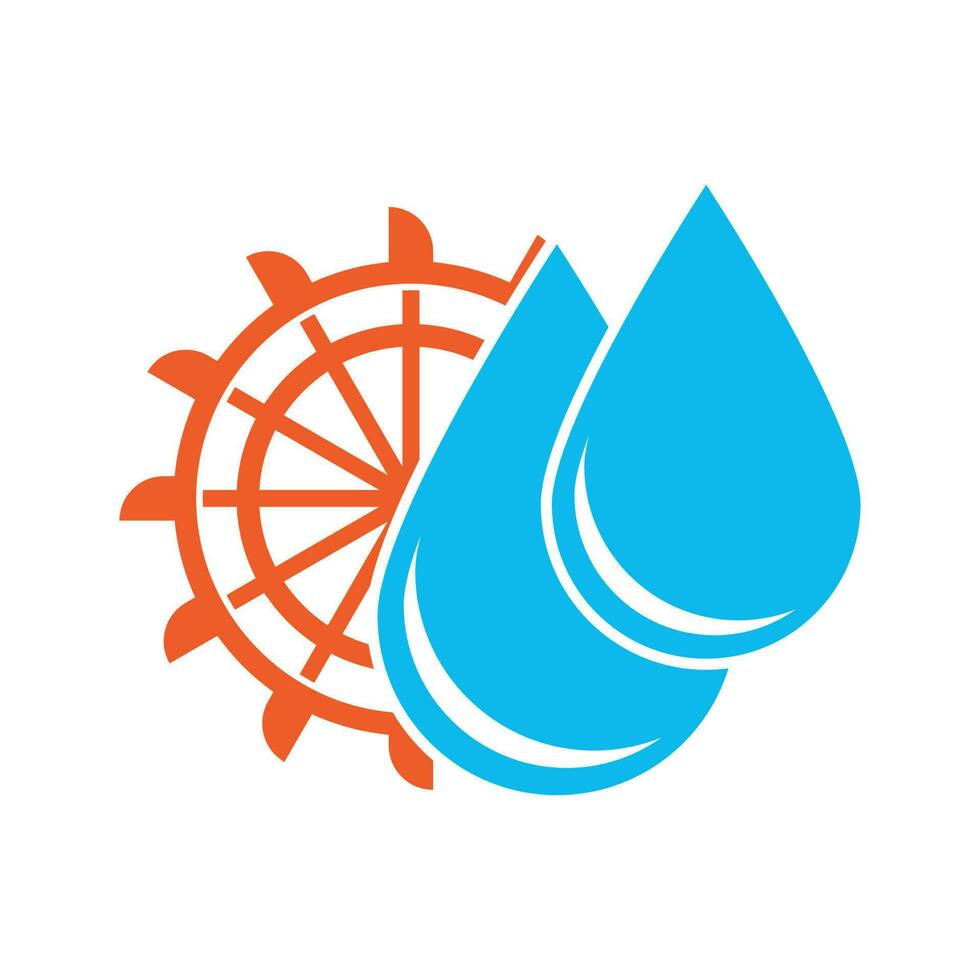 rueda de agua icono, logotipo ilustración diseño modelo. vector