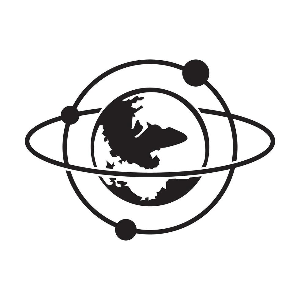 Planet symbol icon, logo vector illustration design template