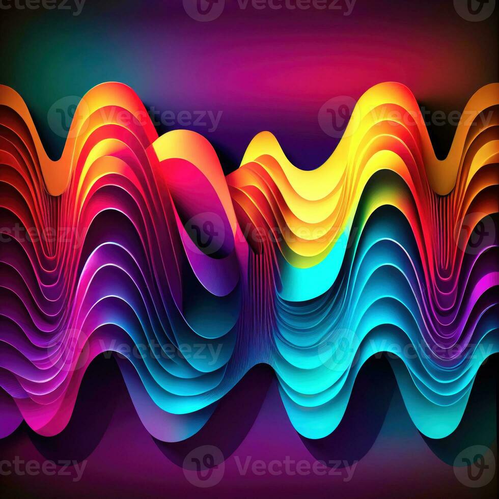abstract colorful wavy background, ai generation photo