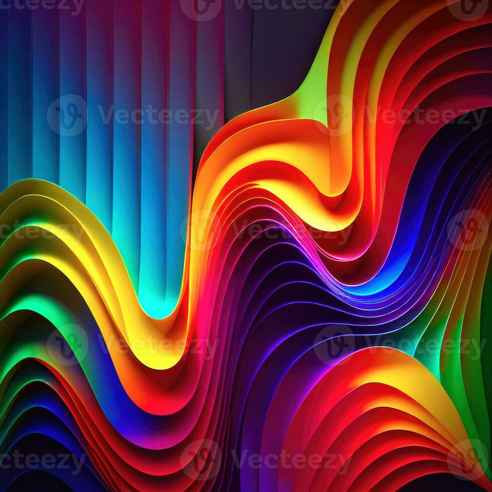 abstract colorful wavy background, ai generation photo
