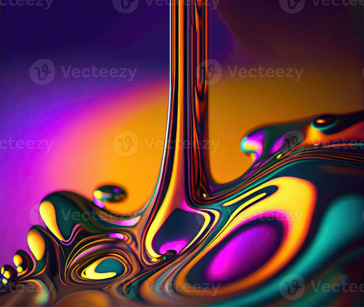 abstract colorful background of oil, drops in liquid, ai generation, place for text photo