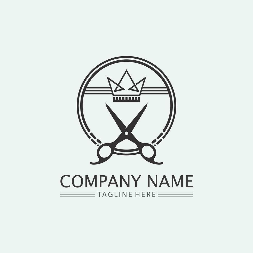 Vintage barbershop logo and design emblems labels, badges, logos background illustration vector