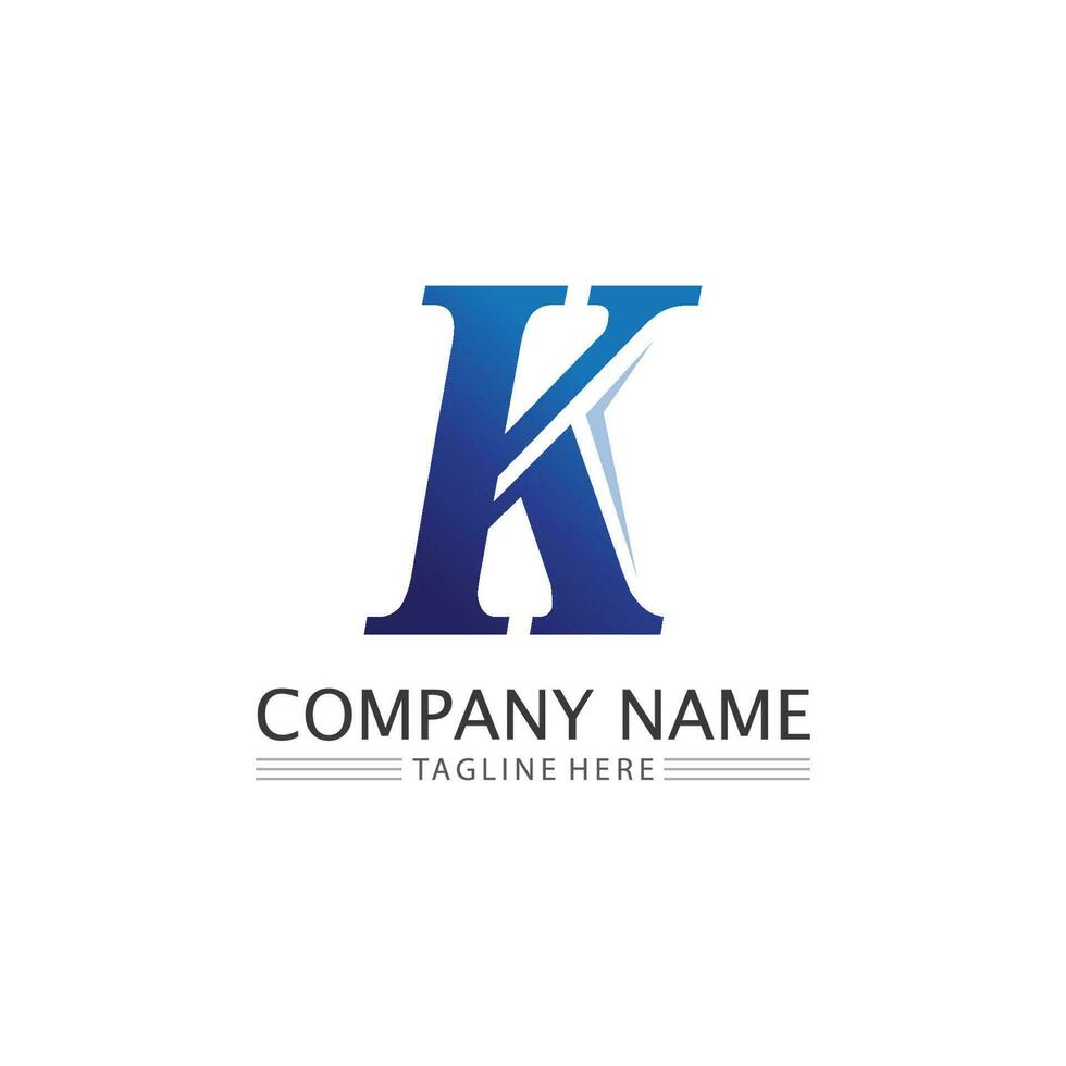 K logo design K letter font Concept Business logo vector and design initial company