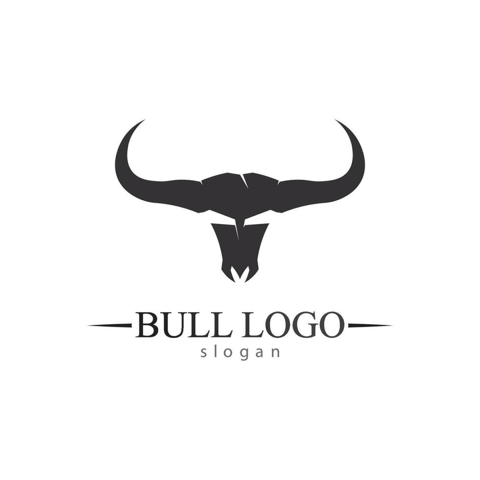 Bull horn and buffalo logo and symbols template icons app vector