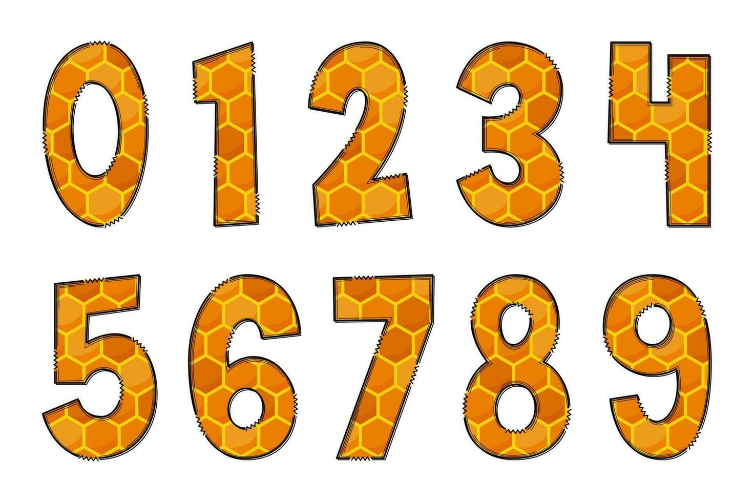 Handcrafted Honeycomb Letters. Color Creative Art Typographic Design vector