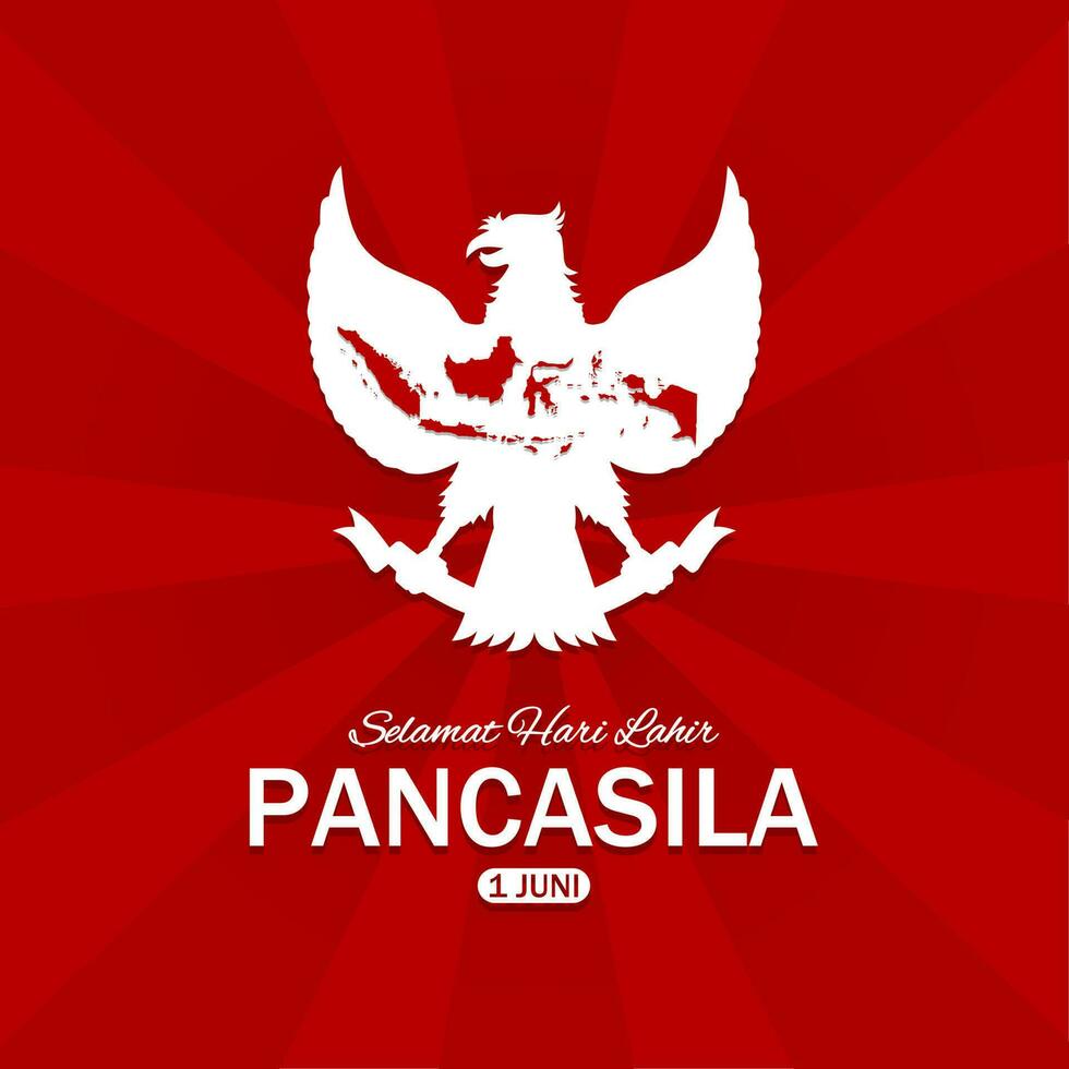 Happy Pancasila day template. Vector illustration. Suitable for Poster, Banners, background and greeting card.