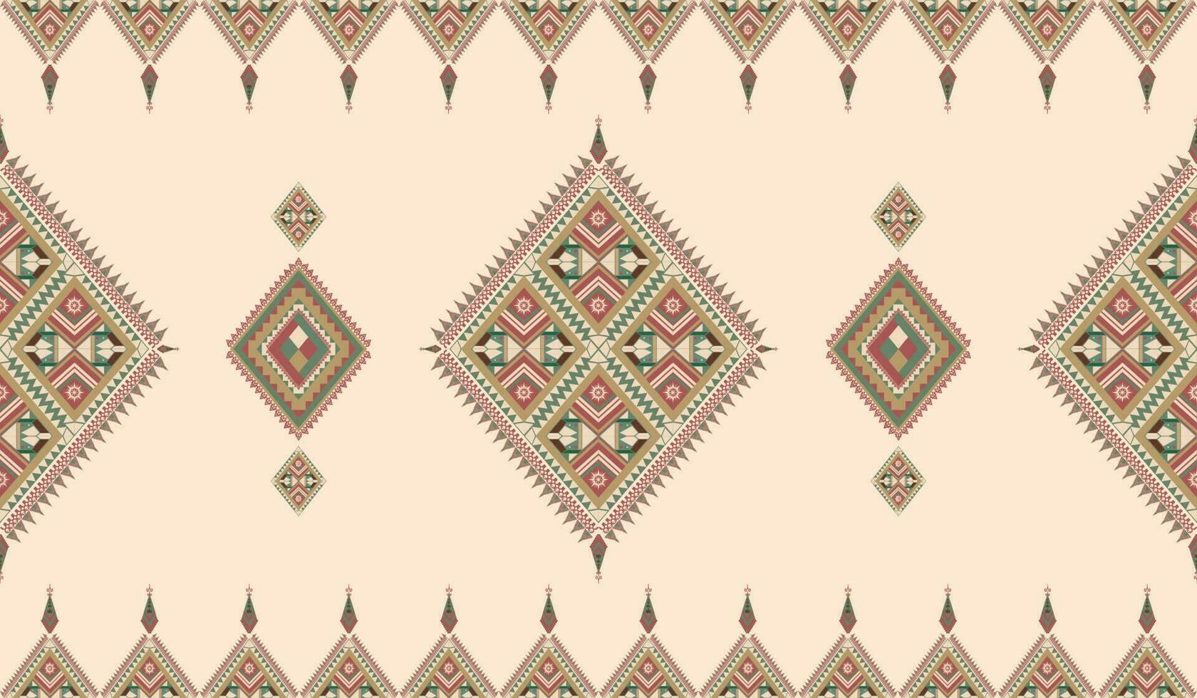 mblem ethnic folk geometric seamless pattern in light brown vector