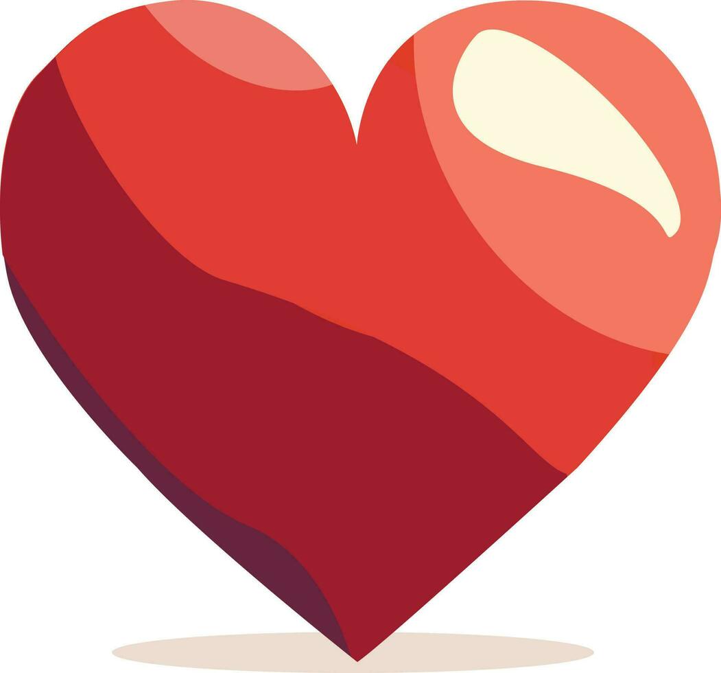Love red heart glowing vector