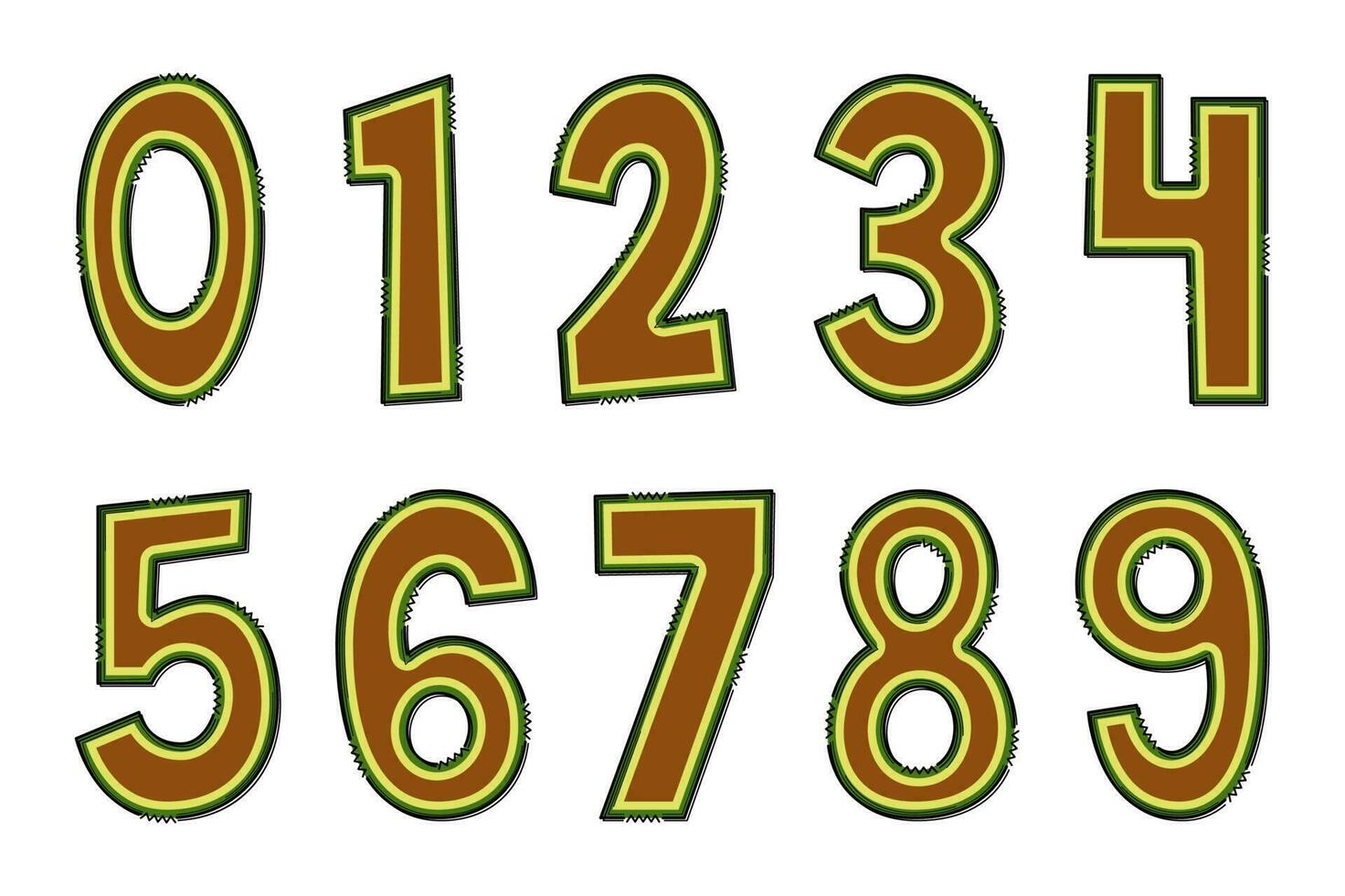 Handcrafted Avocado Letters. Color Creative Art Typographic Design vector