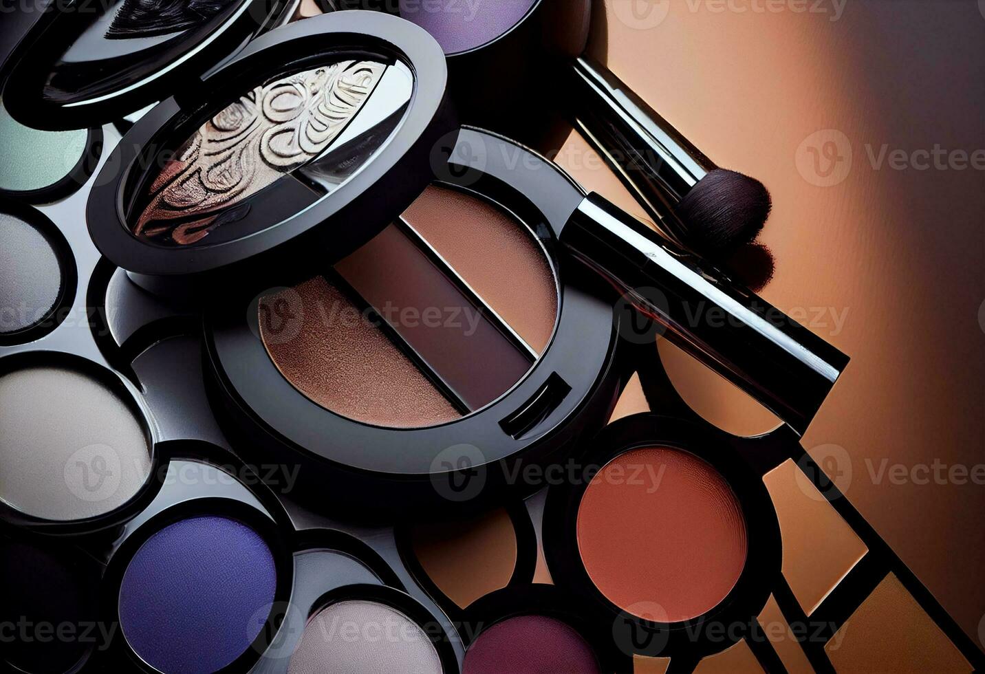 Close up make up products . Generate Ai. photo