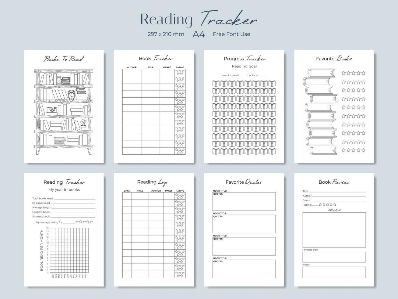 Book reading tracker, vector illustration