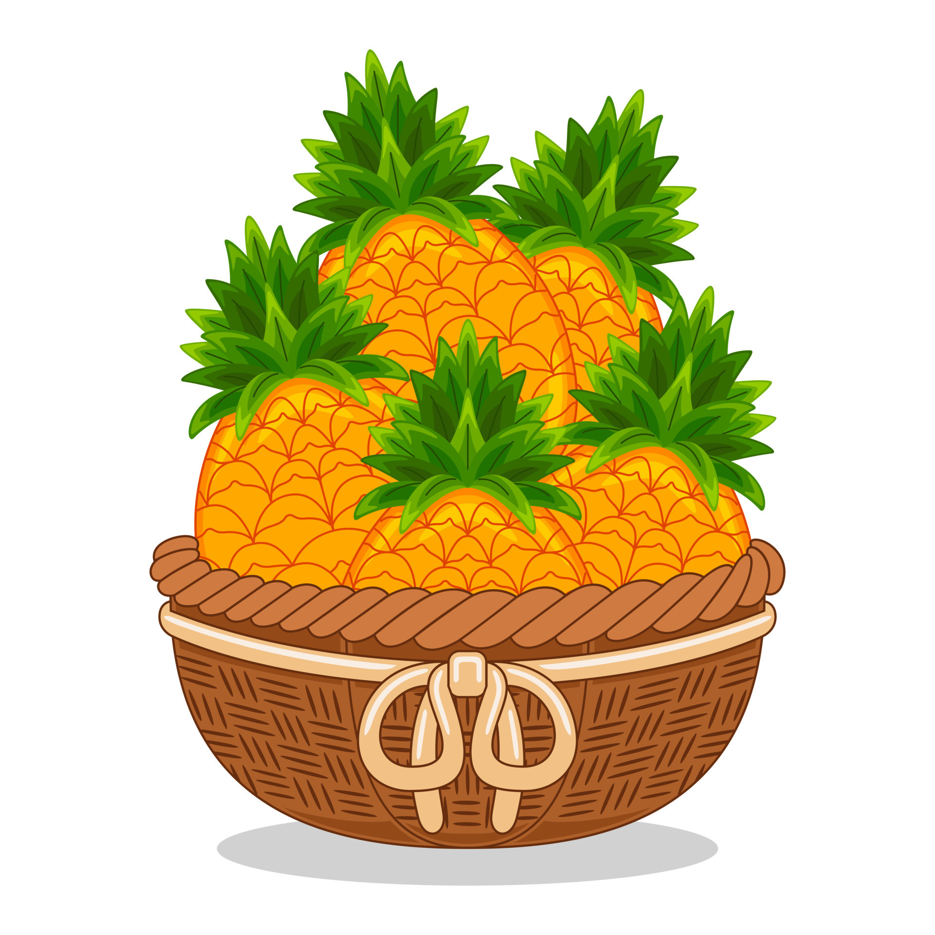 pineapple fruit in basket vector illustration 24350231 Vector Art at