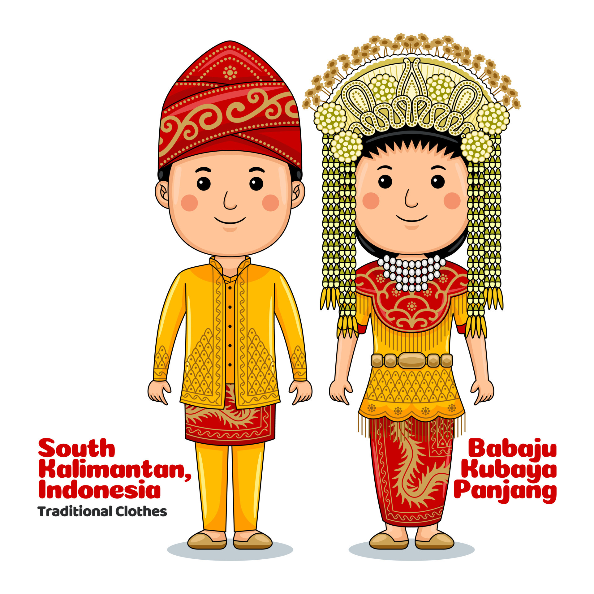 Couple Wear South Kalimantan Indonesian Traditional Clothes 24350244 couple-wear-south-kalimantan-indonesian-traditional-clothes-24350244