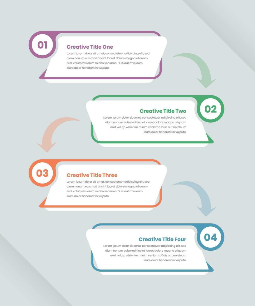 Four steps business strategy minimalist professional infographic layout design vector